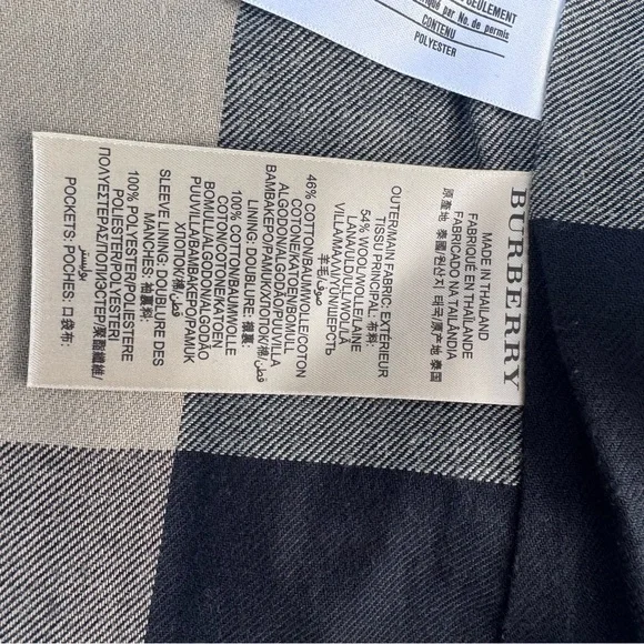 Burberry Brit Navy and Gray Quilted Jacket men’s Medium - zip out “vest” - Picture 5 of 9